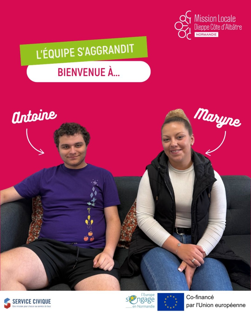 Bienvenue à Maryne et Antoine, nouveaux volontaires en Service Civique ! 